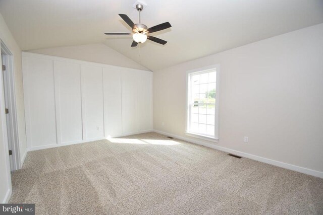 0 Bannister Town Rd, Louisa, VA 23093 - unfurnished bedroom with lofted ceiling, carpet floors, baseboards, and a ceiling fan