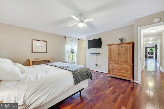 15605 Cedar Tree Ct, Mineral, VA 23117 - bedroom featuring multiple windows, dark wood-style flooring, and a ceiling fan