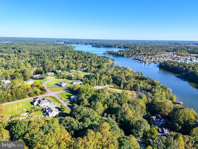15605 Cedar Tree Ct, Mineral, VA 23117 - aerial view of property and surrounding area featuring a heavily wooded area and a large body of water