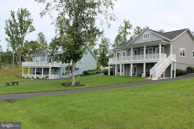 573 Sunset Loop, Mineral, VA 23117 - view of front of property with a porch, a front yard, and stairway
