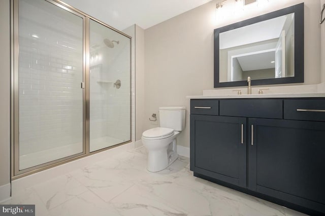 573 Sunset Loop, Mineral, VA 23117 - bathroom with marble look tile flooring, vanity, and a stall shower