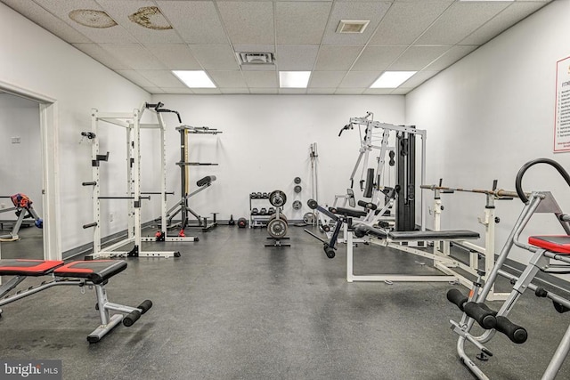 573 Sunset Loop, Mineral, VA 23117 - workout area featuring a drop ceiling