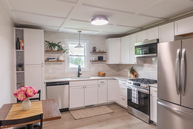 519 Arpia St, Lexington, VA 24450 - kitchen with appliances with stainless steel finishes, open shelves, a sink, and light countertops