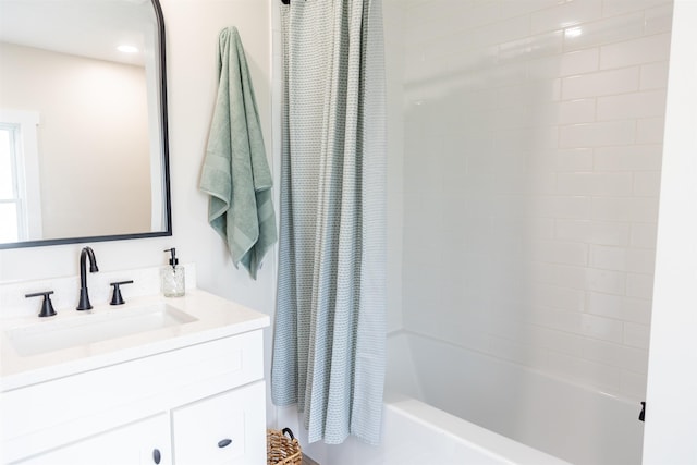 519 Arpia St, Lexington, VA 24450 - full bath with vanity and shower / bath combo with shower curtain