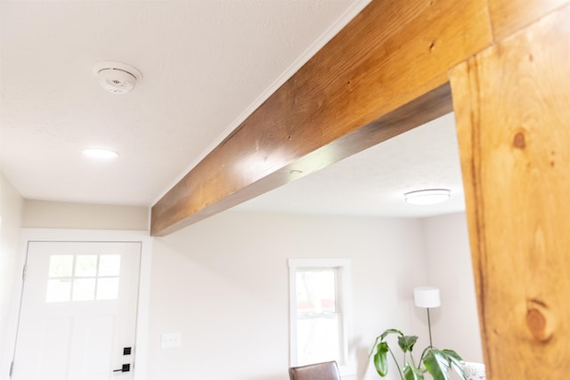 519 Arpia St, Lexington, VA 24450 - detailed view of a smoke detector and beamed ceiling