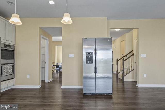 9105 Wild Spruce Dr, Fredericksburg, VA 22407 - kitchen featuring stainless steel appliances, baseboards, dark wood-type flooring, and recessed lighting
