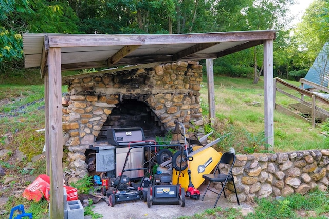 2732 Mountain Valley Rd, Va, VA 22832 - exterior space with a fireplace