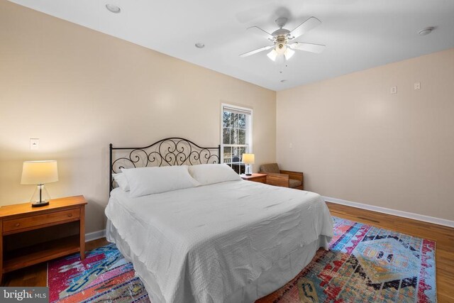 6005 Page Valley Rd, Luray, VA 22835 - bedroom featuring wood finished floors, baseboards, and a ceiling fan