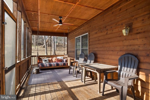 6005 Page Valley Rd, Luray, VA 22835 - sunroom / solarium with ceiling fan and an outdoor living space