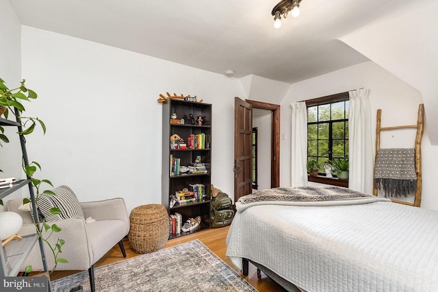 bedroom featuring light wood-style floors