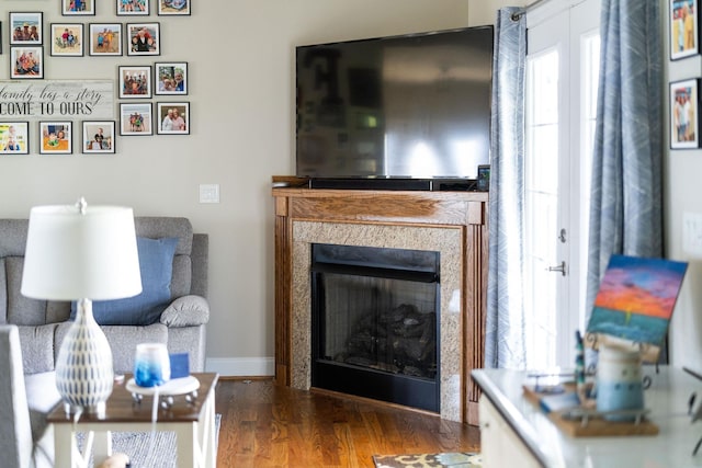 193 Locust Grove Ln, Stuarts Draft, VA 24477 - living area featuring wood finished floors and a fireplace