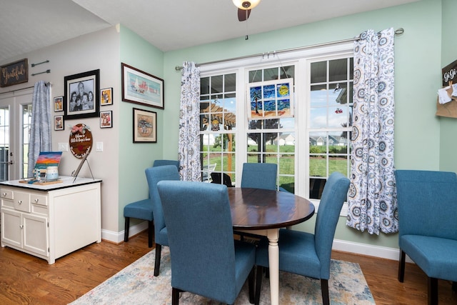 193 Locust Grove Ln, Stuarts Draft, VA 24477 - dining area with baseboards and wood finished floors