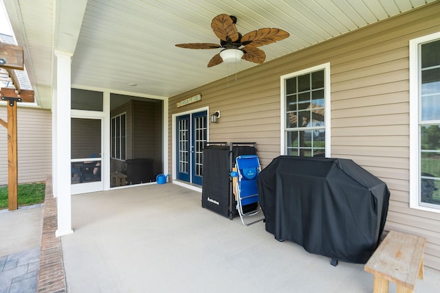193 Locust Grove Ln, Stuarts Draft, VA 24477 - view of patio with a grill and ceiling fan