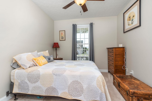 193 Locust Grove Ln, Stuarts Draft, VA 24477 - bedroom with carpet flooring, a textured ceiling, and ceiling fan