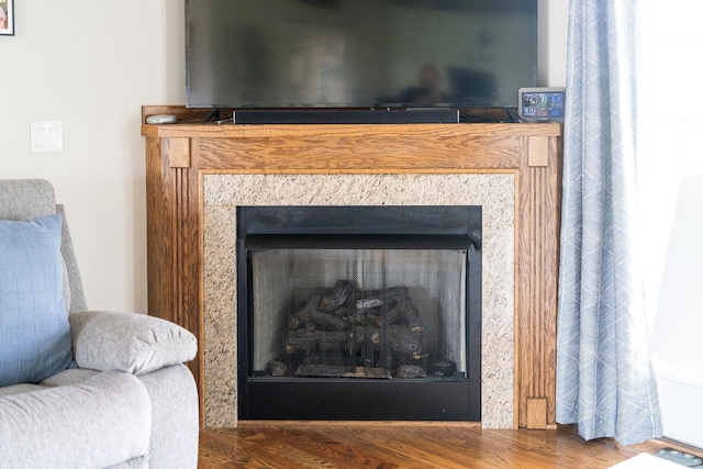 193 Locust Grove Ln, Stuarts Draft, VA 24477 - detailed view of a fireplace and wood finished floors