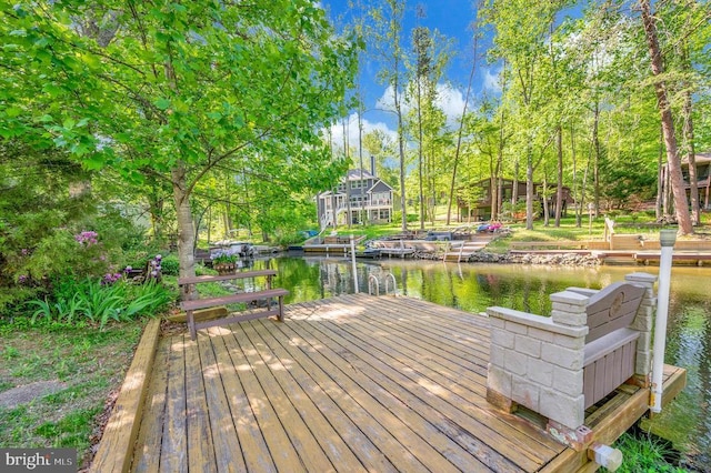 322 Birchside Cir, Locust Grove, VA 22508 - wooden deck with a water view and a boat dock