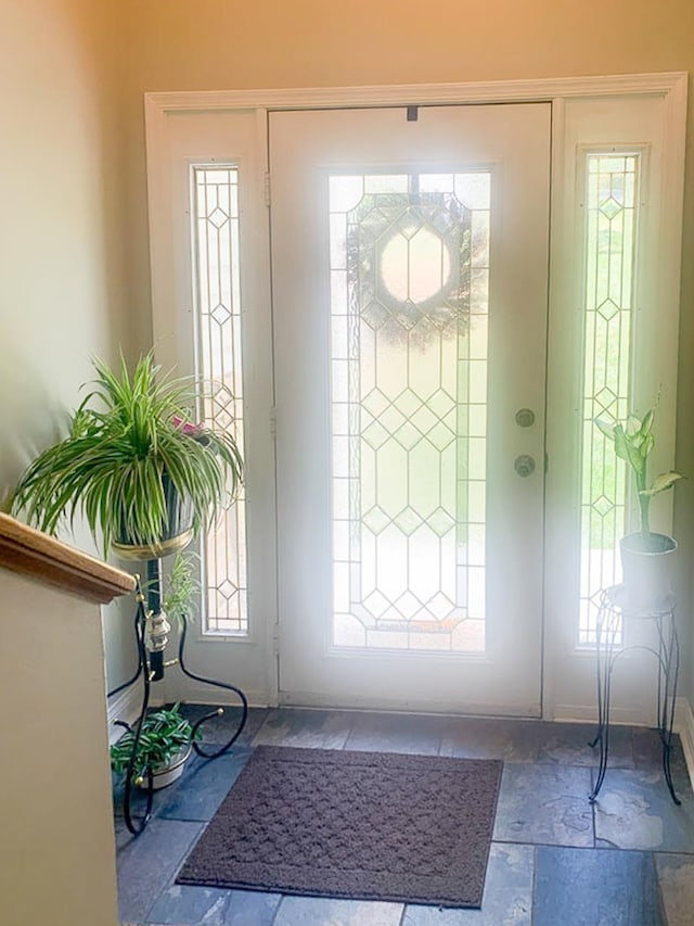 209 Raintree Rd, Verona, VA 24482 - entrance foyer featuring baseboards and stone tile floors