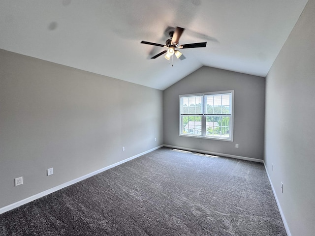 70 Spring Ridge Ln, Fairfield, VA 24435 - empty room with carpet floors, lofted ceiling, and a ceiling fan