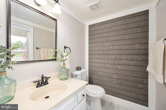 11603 Enchanted Woods Way, Fredericksburg, VA 22407 - bathroom featuring marble finish floors, vanity, and toilet