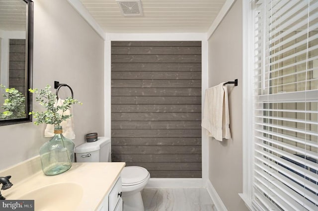 11603 Enchanted Woods Way, Fredericksburg, VA 22407 - bathroom featuring marble finish flooring, toilet, vanity, and baseboards