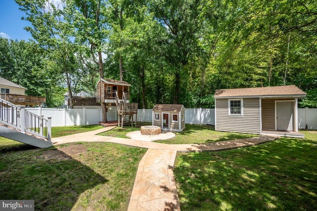 11603 Enchanted Woods Way, Fredericksburg, VA 22407 - view of yard featuring stairs and a wooden deck
