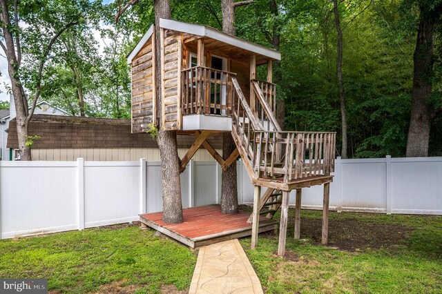 11603 Enchanted Woods Way, Fredericksburg, VA 22407 - view of jungle gym featuring stairway and a deck
