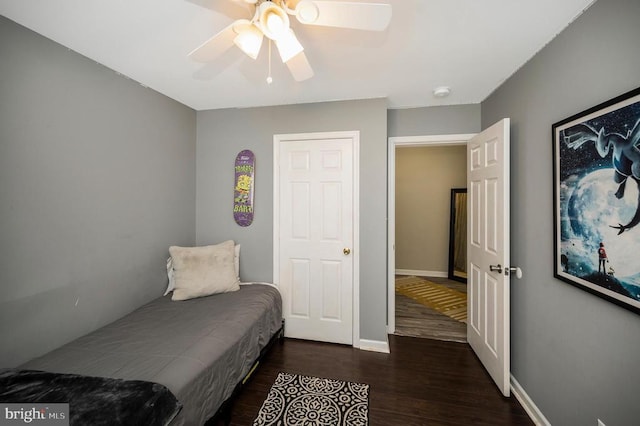 10118 New Scotland Dr, Fredericksburg, VA 22408 - bedroom featuring wood finished floors, ceiling fan, and baseboards