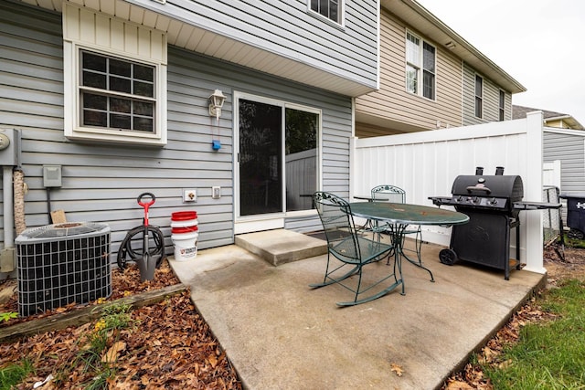 1045 Alexander Hamilton Ln, Harrisonburg, VA 22802 - view of patio featuring central air condition unit, grilling area, and outdoor dining space