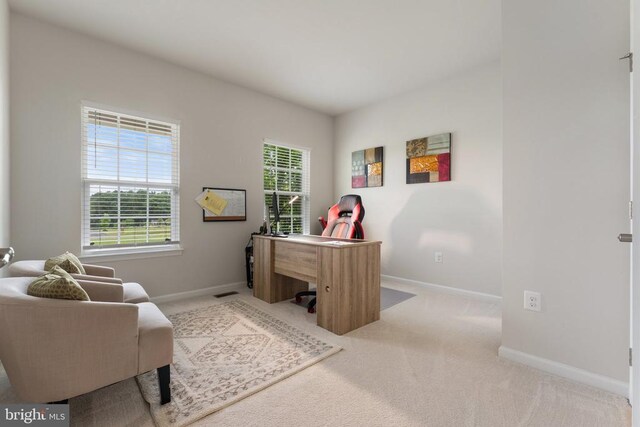12804 Monterey Ct, Fredericksburg, VA 22407 - office area featuring baseboards and carpet flooring