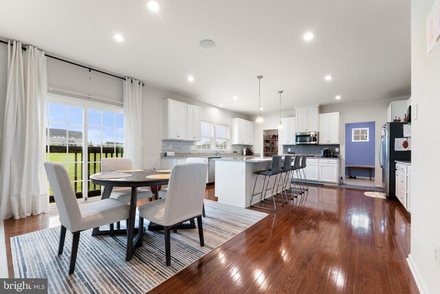 12804 Monterey Ct, Fredericksburg, VA 22407 - dining space featuring dark wood finished floors and recessed lighting