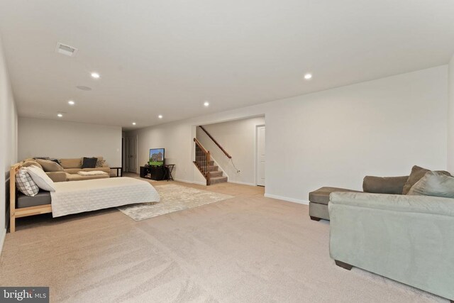 12804 Monterey Ct, Fredericksburg, VA 22407 - bedroom with recessed lighting, light carpet, and baseboards