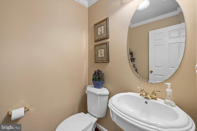 11110 Park Ridge Rd, Fredericksburg, VA 22408 - bathroom featuring toilet, ornamental molding, and a sink