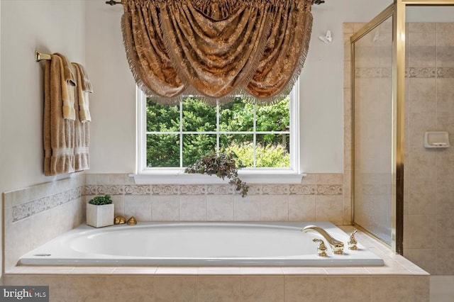 11110 Park Ridge Rd, Fredericksburg, VA 22408 - full bathroom featuring a stall shower, a wealth of natural light, and a garden tub