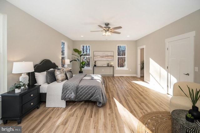 92 Mill Run, Bumpass, VA 23024 - bedroom featuring baseboards, ceiling fan, and light wood-type flooring
