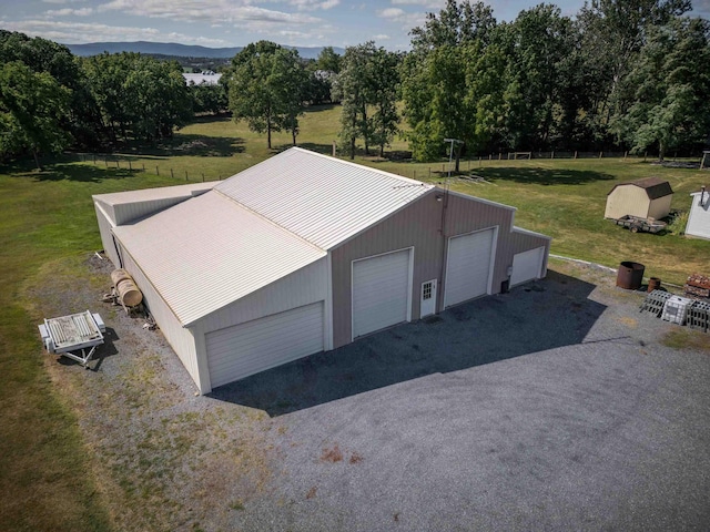 view of detached garage