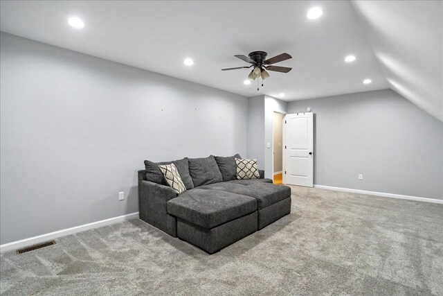 115 Beauregard Dr, Staunton, VA 24401 - carpeted living area with recessed lighting, a ceiling fan, and baseboards