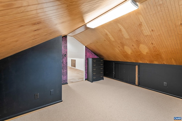 5998 Faber Rd, Faber, VA 22938 - bonus room with vaulted ceiling, carpet, wood ceiling, and visible vents