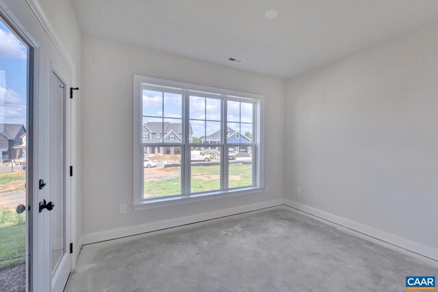 240 Thicket Run Dr, Charlottesville, VA 22911 - unfurnished room with baseboards, visible vents, and concrete floors