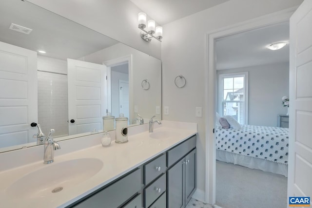 240 Thicket Run Dr, Charlottesville, VA 22911 - ensuite bathroom featuring a sink, double vanity, ensuite bath, and visible vents