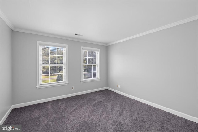 7922 Madison Plantation Way, Fredericksburg, VA 22407 - spare room with crown molding and dark colored carpet