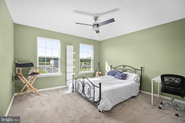 1906 Captain Dr, Fredericksburg, VA 22408 - carpeted bedroom featuring baseboards and a ceiling fan