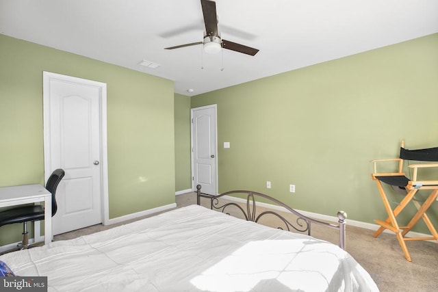 1906 Captain Dr, Fredericksburg, VA 22408 - bedroom with baseboards, carpet, and a ceiling fan