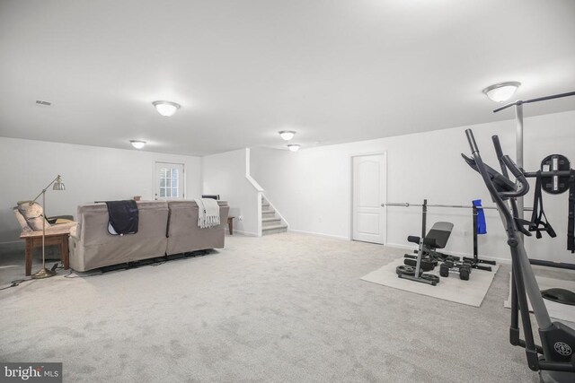 1906 Captain Dr, Fredericksburg, VA 22408 - workout room featuring carpet flooring