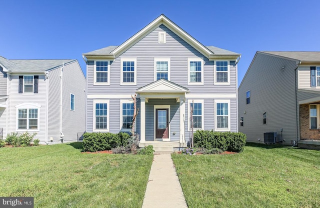 1906 Captain Dr, Fredericksburg, VA 22408 - view of front of home featuring a front yard and central AC