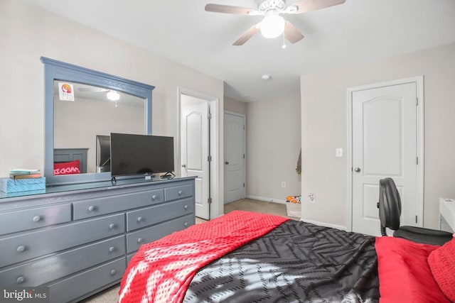 1906 Captain Dr, Fredericksburg, VA 22408 - bedroom with carpet, baseboards, and ceiling fan