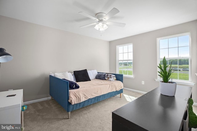 1906 Captain Dr, Fredericksburg, VA 22408 - bedroom featuring carpet, baseboards, and ceiling fan