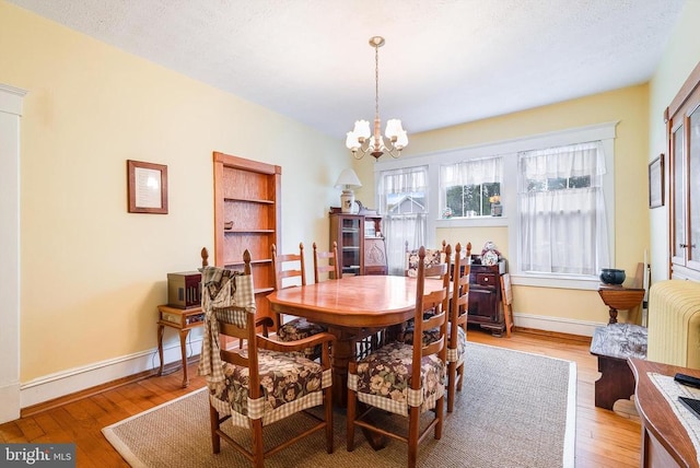 403 Long Ave, Shenandoah, VA 22849 - dining space with a chandelier, wood finished floors, and baseboards