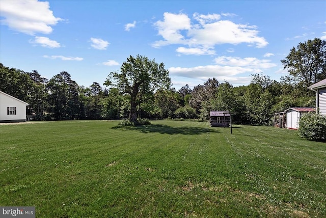 3048 Oakland Rd, Louisa, VA 23093 - view of grassy yard featuring a storage shed and an outbuilding