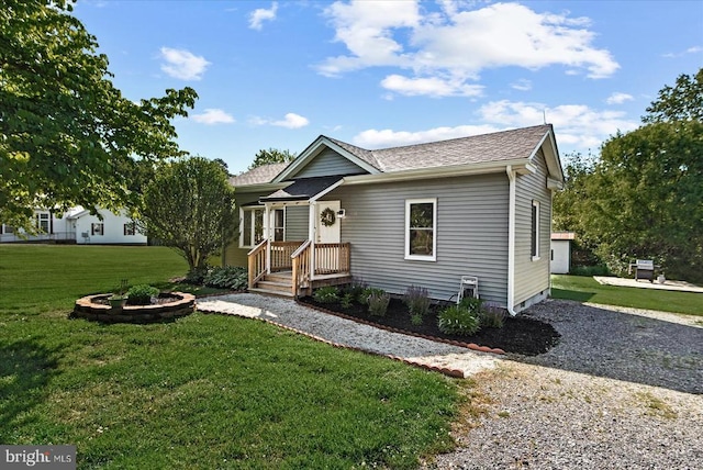 3048 Oakland Rd, Louisa, VA 23093 - view of front of house with a front yard, roof with shingles, and driveway