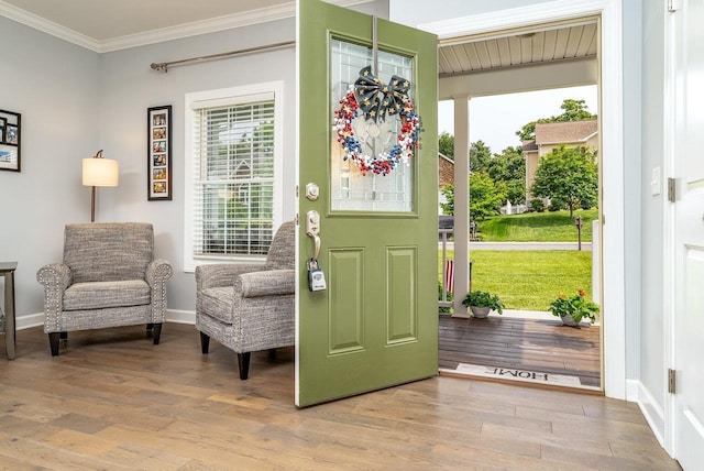 4517 Wiltshire St, Rockingham, VA 22802 - entrance foyer with crown molding, wood finished floors, and baseboards